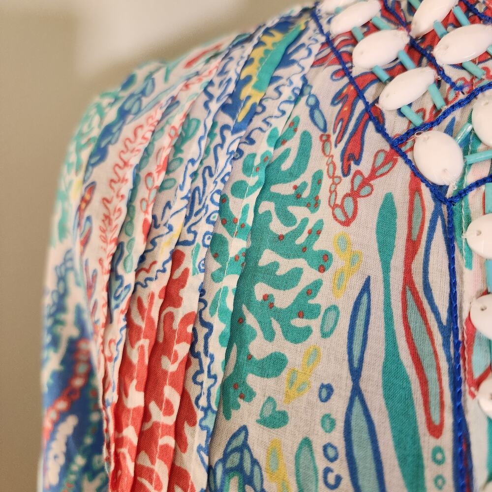 LILLY PULITZER Sarasota Beaded Top, Let Minnow Blue, Size XS - Picture 9 of 13